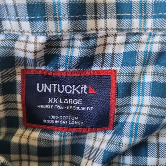 UNTUCKit Elrond Wrinkle Free Regular Fit Button-Up L/S Men's Size XXL Plaid - Picture 3 of 6